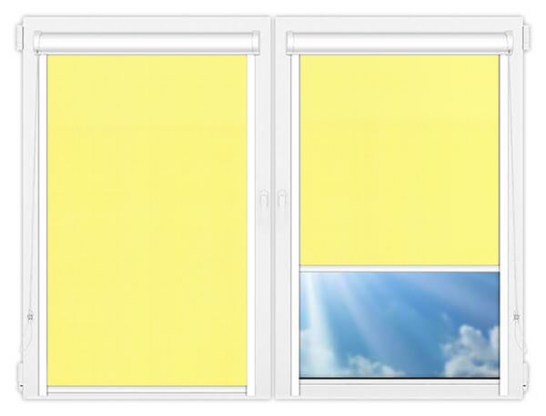 Кассетные рулонные шторы UNI Аллегро перл желтый цена. Купить в «Мастерская Жалюзи»